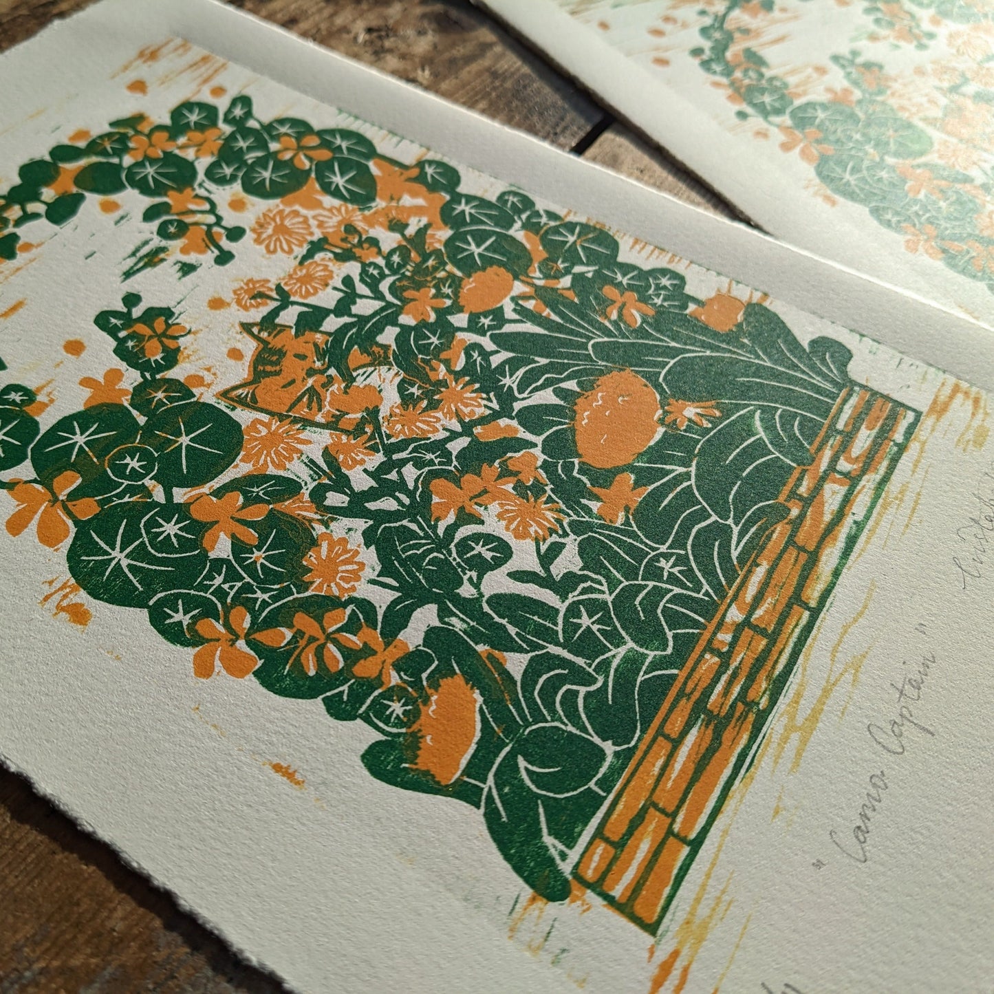 "Camo Captain" Original Handmade Woodcut Print
