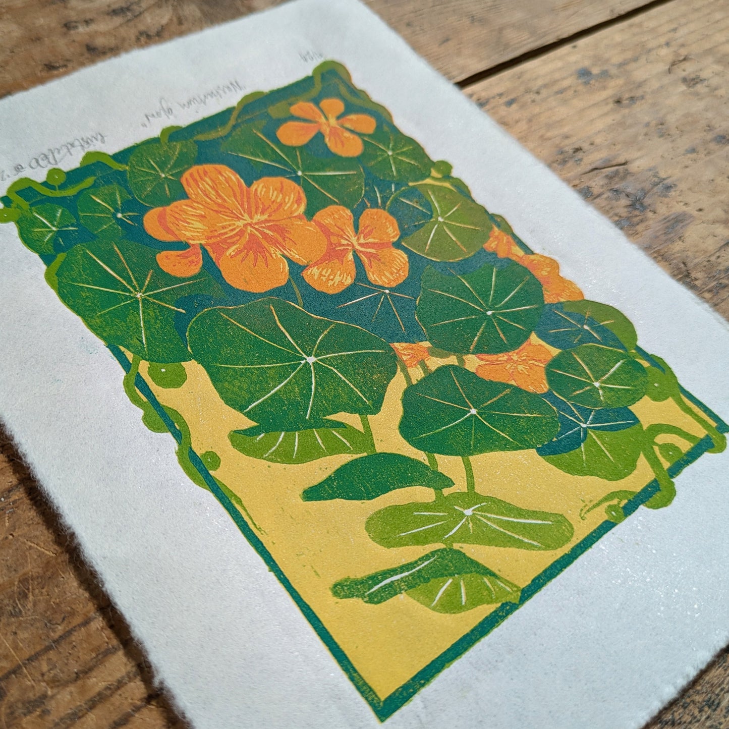 A5 Reduction Relief Print "Nasturtium glow"