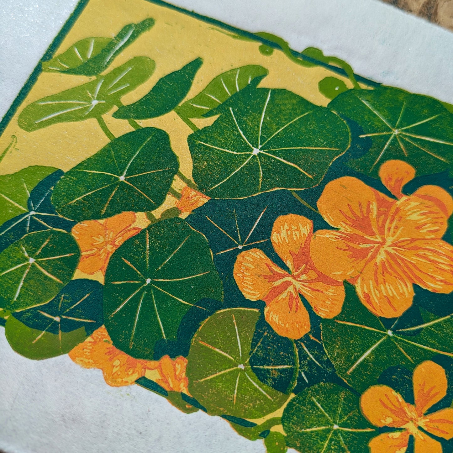 A5 Reduction Relief Print "Nasturtium glow"