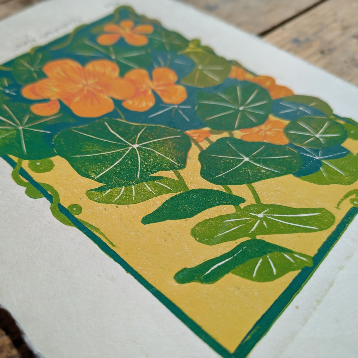 A5 Reduction Relief Print "Nasturtium glow"
