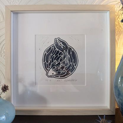 "Koi" Fish Original Handmade Linocut Print