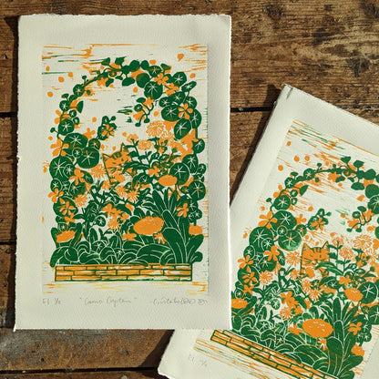 "Camo Captain" Original Handmade Woodcut Print