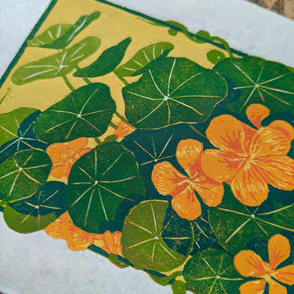 A5 Reduction Relief Print "Nasturtium glow"