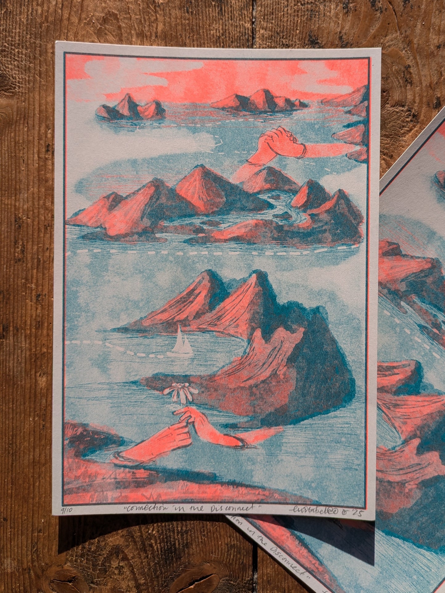 A5 Risograph print Islands