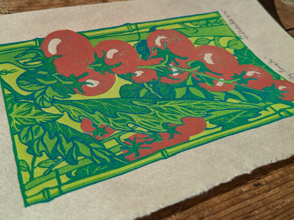 A5 Reduction Relief Print "Tasty Tomatoes"