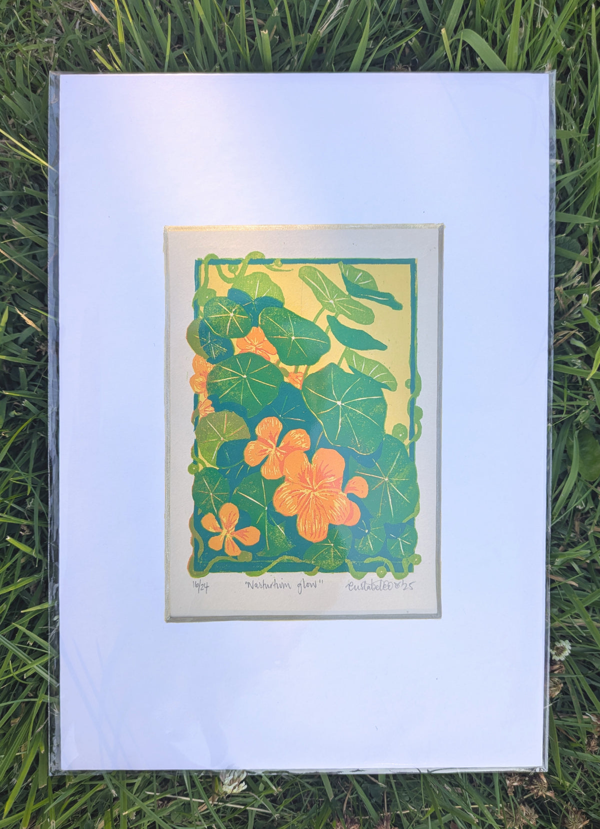 A5 Reduction Relief Print "Nasturtium glow"